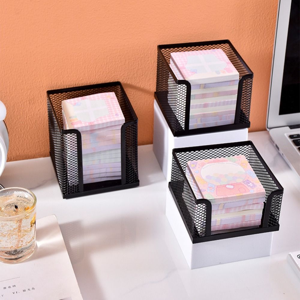 Sticky Note Cube - Hitam Mesh kertas kubus Memo Mini