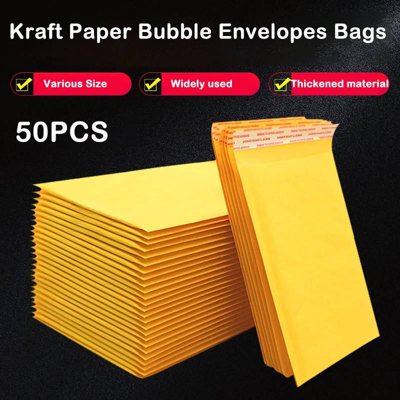 Letter Envelope Kraft - 50 buah kertas Kraft pengirim gelembung