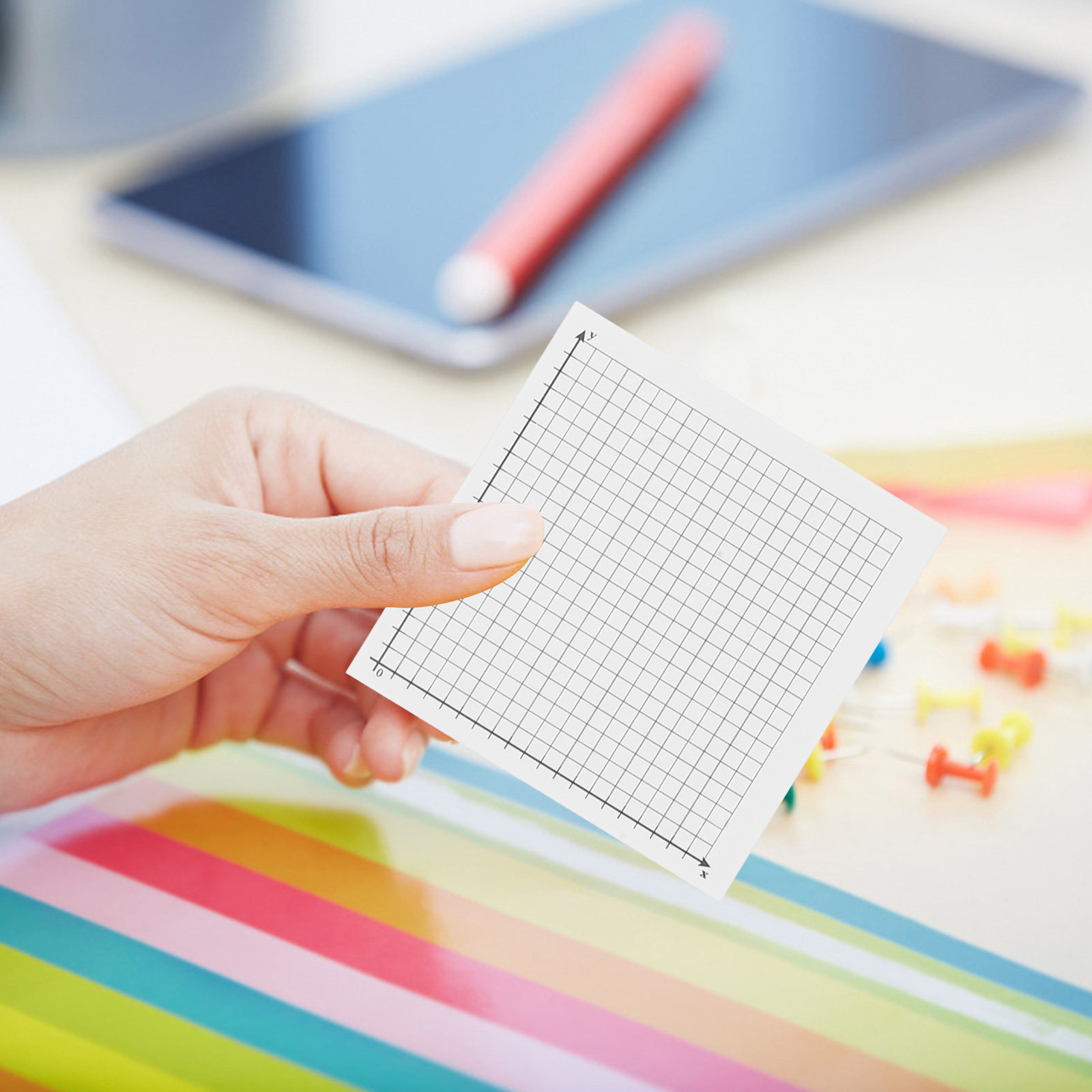 Graph Paper Pad - 6 buah Buku Catatan Tempel Berbentuk