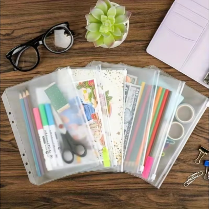 Portfolio Folder Zip - 10 Buah Kantong Binder Ritsleting PVC