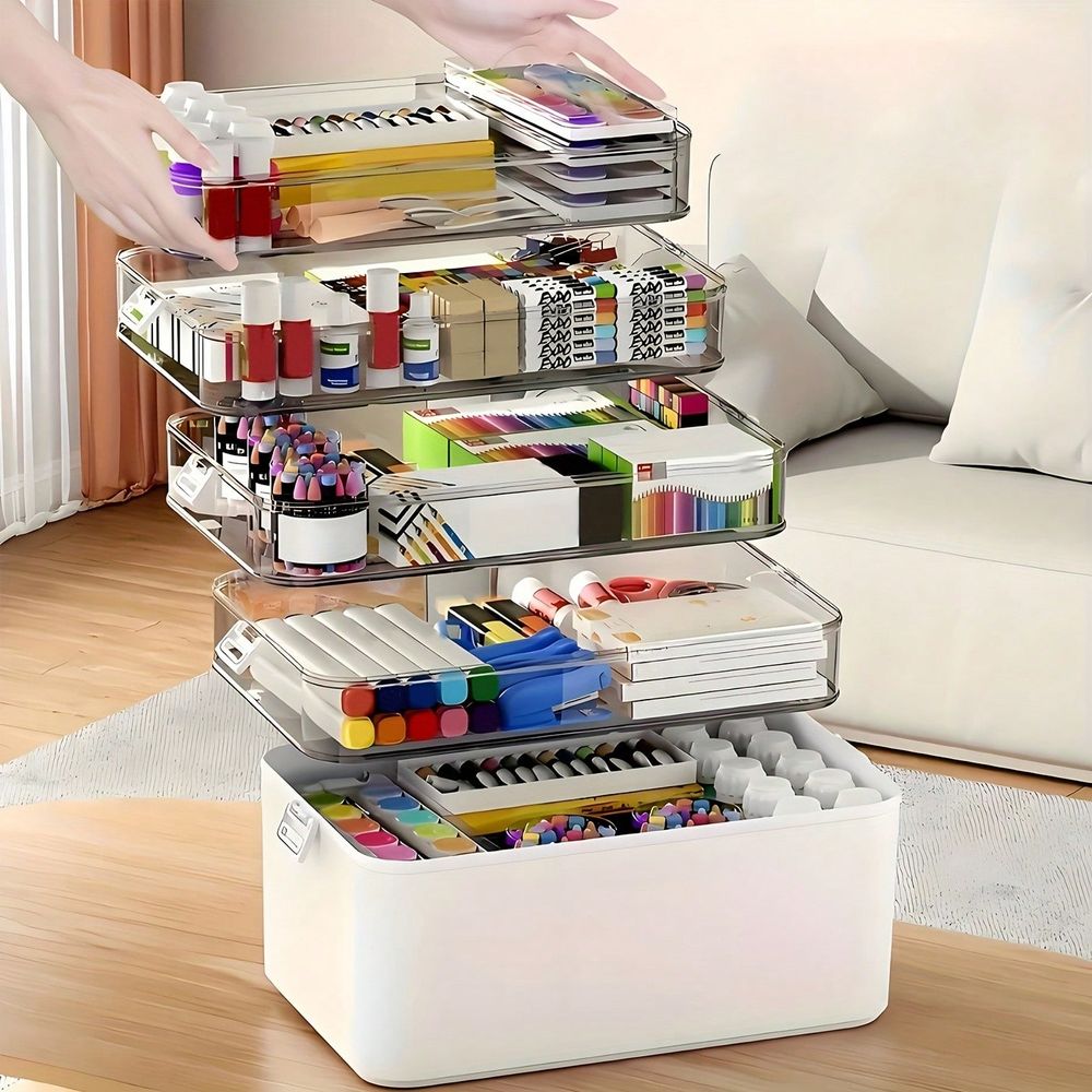 Stationery Office - Organizer Obat Multi-Layer Transparan, Wadah Organizer
