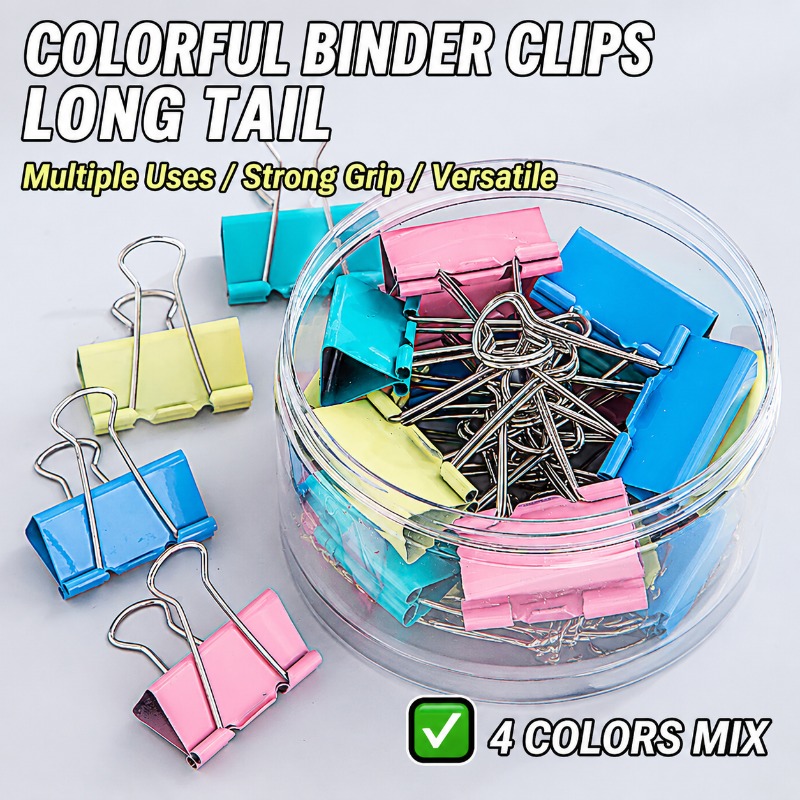 40PCS/Set Klip Binder Logam Pa - Binder Clip Assorted ulasan dan harga